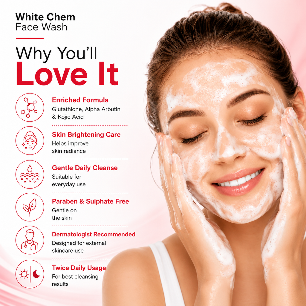WhiteChem Creamy Face Wash for Brighter & Even-Toned Skin | DermaChem